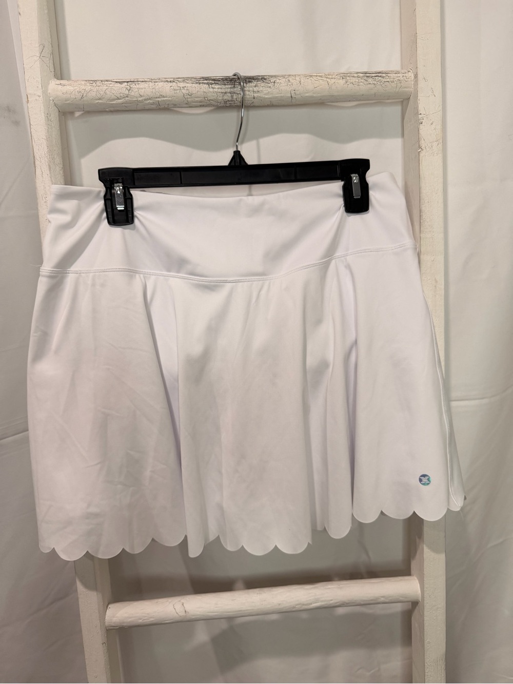 RBX White Scalloped Hem Skater Skirt